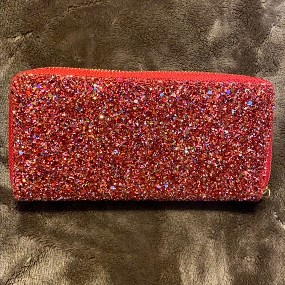 Red sparkly wallet